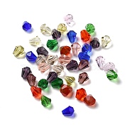 Glass Imitation Austrian Crystal Beads, Faceted, Diamond, Mixed Color, 6x5mm, Hole: 1mm(GLAA-H024-13C)