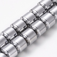 Magnetic Synthetic Hematite Beads Strands, Vacuum Plating, Column, Platinum Plated, 8x8mm, Hole: 1.2mm, about 49pcs/Strand, 15.55 inch(39.5cm)(G-G826-05A-8mm)