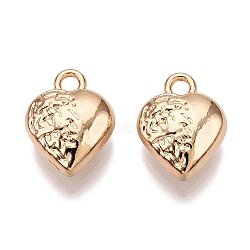 Rack Plating Alloy Pendants, Heart Charms, Golden, 12x9.5x4.5mm, Hole: 1.6mm(FIND-N005-08G)