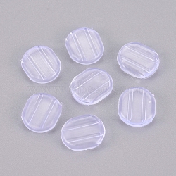 Comfort Silicone Earring Pads, Clip Earring Cushions, for Clip-on Earrings, Clear, 10x9x2mm, Hole: 8.5x1mm(X-KY-L078-01A)