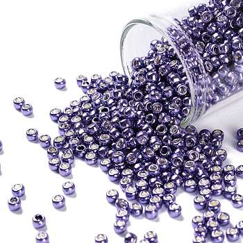 TOHO Round Seed Beads, Japanese Seed Beads, (567) Galvanized Lilac, 8/0, 3mm, Hole: 1mm, about 222pcs/bottle, 10g/bottle