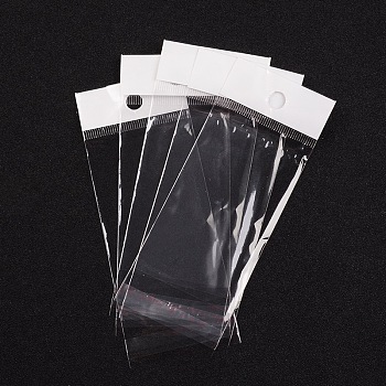 Pearl Film Cellophane Bags, Self-Adhesive Sealing, with Hang Hole, Party Favor Bags, Clear, 8.5x5cm