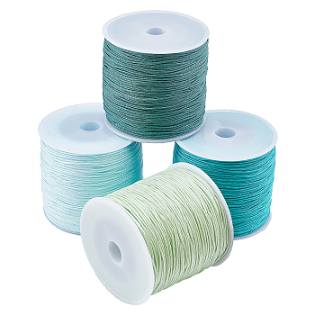 Nylon Thread Nylon String, for Beading Jewelry Making, Mixed Color, 0.8mm, about 100m/roll, 4 colors, 1roll/color, 4rolls