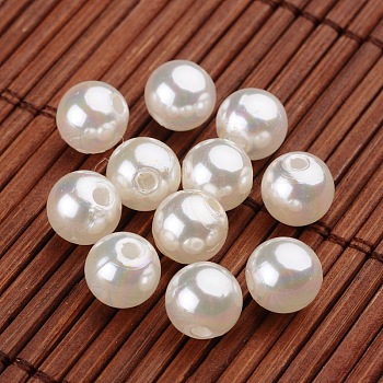 Round Imitation Pearl Acrylic Beads, Seashell Color, 8mm, Hole: 2mm, about 1940pcs/500g