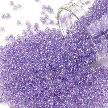 TOHO Round Seed Beads, Japanese Seed Beads, (477D) Transparent AB Foxglove, 11/0, 2.2mm, Hole: 0.8mm, about 1110pcs/10g