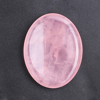 Natural Rose Quartz Massage Stone, Thumb Worry Stone, Pocket Palm Stones, for Relaxing, Pain Relief, Oval, 45x35x8mm