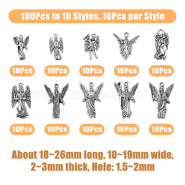 100pcs 10 styles pendentifs en alliage de style tibétain(FIND-DC0004-24)-2