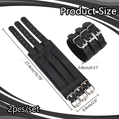 Adjustable Cowhide Cuff Cord Bracelet(BJEW-WH0020-62P-02)-2