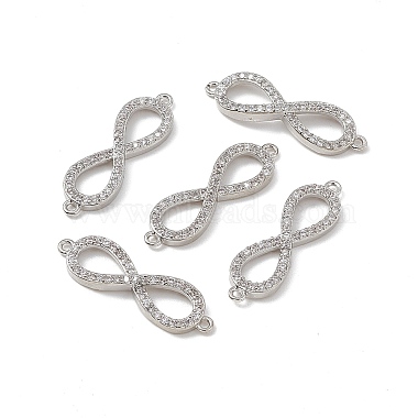 Brass Micro Pave Clear Cubic Zirconia Connector Charms(KK-E068-VB385)-4