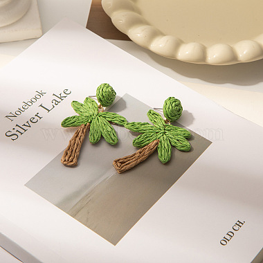 Boucles d'oreilles pendantes en raphia(WGDAA6F-02)-1