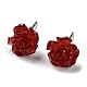 boucles d'oreilles à tige en forme de fleur de rose en résine avec 316 épingles en acier inoxydable(EJEW-D070-01B)-1