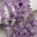 Raw Rough Natural Druzy Amethyst Beads Strands, Nuggets, Nuggets, 15~19x10~13x9~14mm, Hole: 1mm, about 43~45pcs/strand, 15.35''(39cm)(GG-CBAC61B-A01-01)