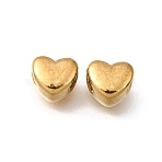 Valentine's Day 304 Stainless Steel Spacer Beads, Heart, Ion Plating(IP), Real 18K Gold Plated, 6x6.5x5mm, Hole: 2mm(STAS-L315-075G-01)