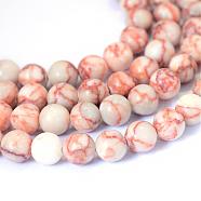 Natural Red Netstone Round Bead Strands, 4~4.5mm, Hole: 1mm, about 96pcs/strand, 15.5 inch(G-E334-4mm-06)