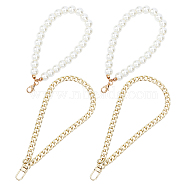 4Pcs 2 Style Bag Chain Strap Set, Including Iron Bag Chain Strap and Resin Straps, Light Gold, 2pcs/style(FIND-WR0002-11)