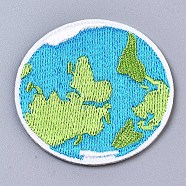 The Earth Appliques, Computerized Embroidery Cloth Iron on/Sew on Patches, Costume Accessories, Light Sky Blue, 49x1.5mm(X-DIY-S041-115)