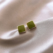 Alloy Enamel Earrings for Women, Square, 18x11mm(FS-WG85681-52)