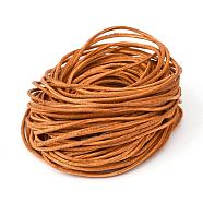 Cowhide Leather Cord, Leather Jewelry Cord, Peru, Size: about 1.5mm in diameter(X-WL-H006-1)