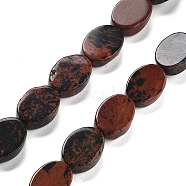 Natural Mahogany Obsidian Beads Strands, Oval, 14x10x5mm, Hole: 0.5mm, about 28pcs/strand, 15.55''(39.5cm)(G-P559-B16-01)