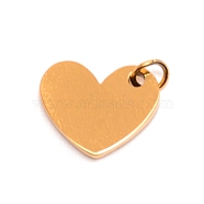 201 Stainless Steel Pendants, Heart, Golden, 12.5x15x2mm, Hole: 3.6mm(STAS-WH0022-53)