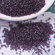 MIYUKI Delica Beads, Cylinder, Japanese Seed Beads, 11/0, (DB0782) Dyed Semi-Frosted Transparent Plum, 1.3x1.6mm, Hole: 0.8mm, about 10000pcs/bag, 50g/bag(SEED-X0054-DB0782)