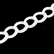 Iron Double Link Chains, Soldered, with Spool, Oval, Silver Color Plated, 10x8x1mm, about 328.08 Feet(100m)/roll(CH-R006-10x8mm-S)