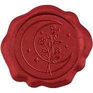 SUPERDANT Adhesive Wax Seal Stickers, Envelope Seal Decoration, for Craft Scrapbook DIY Gift, Moon Pattern, 3cm, about 50pcs/box(DIY-SD0001-59A)