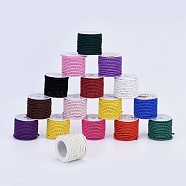 Polyester Cord, Twisted Cord, Mixed Color, 3mm, about 5.46 yards(5m)/roll(OCOR-L041-3mm-M)