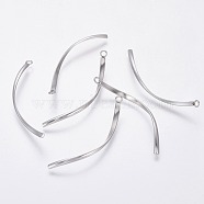 304 Stainless Steel Pendants, Twist, Stainless Steel Color, 40x2x1mm, Hole: 2mm(X-STAS-F230-04P)