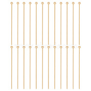 150Pcs Brass Ball Head Pins, for Jewelry Making, Real 18K Gold Plated, 30x0.6mm, 22 Gauge, Head: 2mm(KK-GO0001-60)