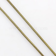 Soldered Brass Snake Chain, Antique Bronze, 1mm(X-CHC-L002-01)