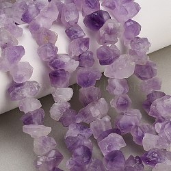 Raw Rough Natural Druzy Amethyst Beads Strands, Nuggets, Nuggets, 15~19x10~13x9~14mm, Hole: 1mm, about 43~45pcs/strand, 15.35''(39cm)(GG-CBAC61B-A01-01)