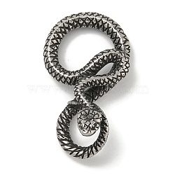 316 Surgical Stainless Steel Pendants, Snake Charm, Antique Silver, 46.5x26x14mm, Hole: 9.5x12.5mm(STAS-Z073-71AS-02)