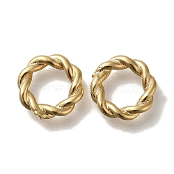 Brass Linking Rings, Cadmium Free & Lead Free, Twisted Ring, Real 24K Gold Plated, 8x1.5mm, Inner Diameter: 5mm(KK-H502-04G)