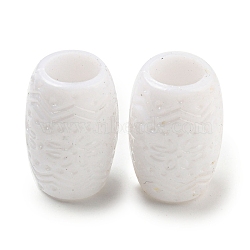 Opaque Acrylic Beads, Barrel, White, 20x13.5mm, Hole: 8mm, about 310pcs/500g(SACR-L007-026B)