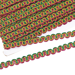 Filigree Corrugated Lace Ribbon, Wave Shape, for Clothing Accessories, Colorful, 1/2 inch(13.5mm), about 13.12 Yards(12m)/Card(OCOR-WH0066-93)