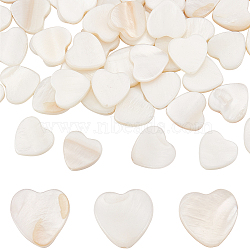 2 Strands Natural Freshwater Shell Beads Strands, Heart, Seashell Color, 13x12.5x3mm, Hole: 1mm, about 30pcs/strand, 13.78 inch (35cm)(SHEL-SC0001-35)
