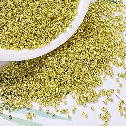 MIYUKI Delica Beads, Cylinder, Japanese Seed Beads, 11/0, (DB0412) Galvanized Yellow, 1.3x1.6mm, Hole: 0.8mm, about 20000pcs/bag, 100g/bag(SEED-J020-DB0412)