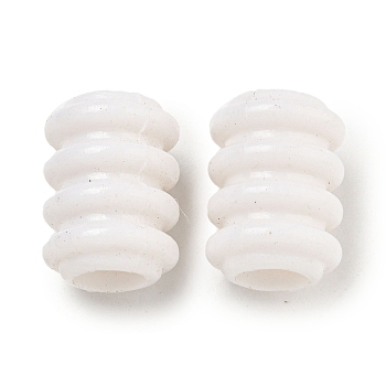 Opaque Acrylic European Beads, Large Hole Beads, Column, White, 15x11mm, Hole: 6mm, about 600pcs/500g