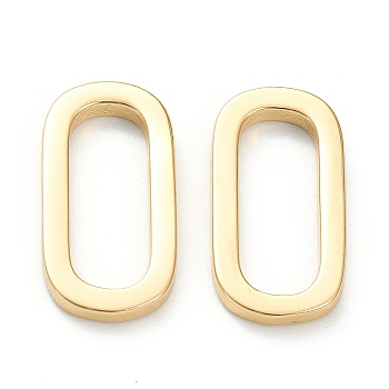 Brass Linking Rings, for Necklace Making, Long-Lasting Plated, Rectangle, Real 18K Gold Plated, 20x10x2mm