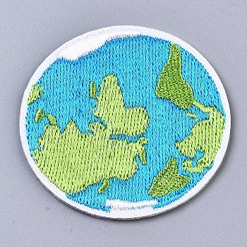 The Earth Appliques, Computerized Embroidery Cloth Iron on/Sew on Patches, Costume Accessories, Light Sky Blue, 49x1.5mm