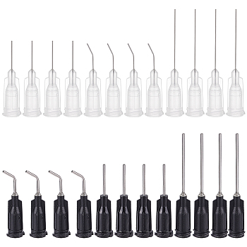 120Pcs 6 Style Plastic Fluid Precision Blunt Needle Dispense Tips, Mixed Color, 26.5~42.5x7.5mm, 20pcs/style