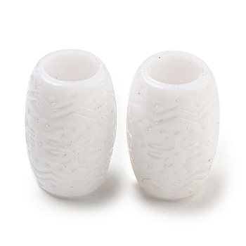 Opaque Acrylic Beads, Barrel, White, 20x13.5mm, Hole: 8mm, about 310pcs/500g