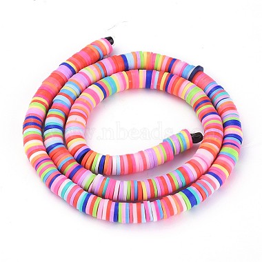 Flat Round Eco-Friendly Handmade Polymer Clay Beads(CLAY-R067-6.0mm-M1)-2