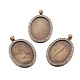 Ovale en alliage de style tibétain supports cabochons grand pendentif(PALLOY-L164-01-NF)-1