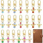 20Pcs 10 Colors Angel Hanging Ornament, Baking Paint Two Tone Crackle Glass Beaded Pendant Decorations, with Alloy Swivel Clasps, Mixed Color, 6cm, 2pcs/color(HJEW-CA0001-39)
