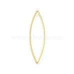 Brass Open Back Bezel Link Rings, Long-Lasting Plated, Nickel Free, Real 18K Gold Plated, For DIY UV Resin, Epoxy Resin, Pressed Flower Jewelry, Horse Eye, 28x8x1mm(X-KK-B152-08B-G)