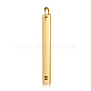 201 Stainless Steel Pendant Rhinestone Settings, For Pointed Back Rhinestone, Rectangle, Golden, Fit for 1.5mm Rhinestone, 32x3x1.5mm, Hole: 3mm(STAS-S105-T607D-2-3)