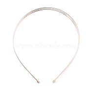 Alloy Double Hair Band Findings, Rose Gold, 137x119x4mm(AJEW-WH0304-25B-RG)