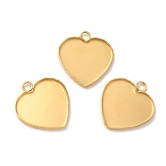 Ion Plating(IP) 304 Stainless Steel Pendant Cabochon Settings, Plain Edge Bezel Cups, Heart, Golden, Tray: 16.5x19mm, 22x20x1.5mm, Hole: 2.5mm(STAS-K148-04A-G)